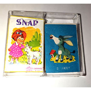 Vintage 1950's Snap Donkey Children's Card Games Carrousel T 469 Rare Ephemera